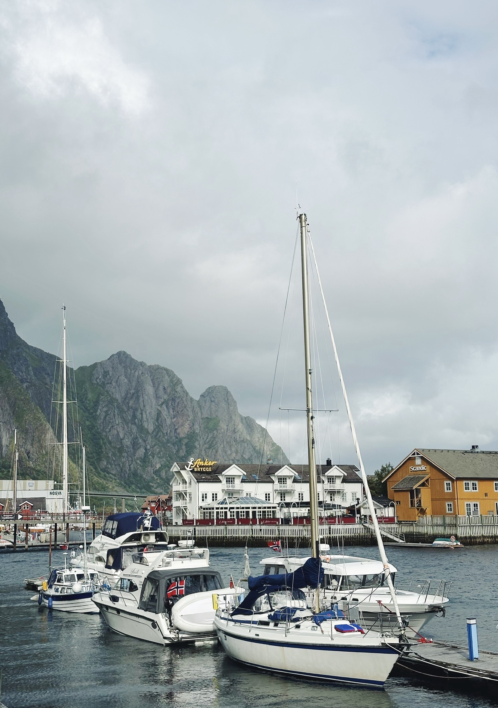 Coffee and pastry with a view in Lofoten, Norway