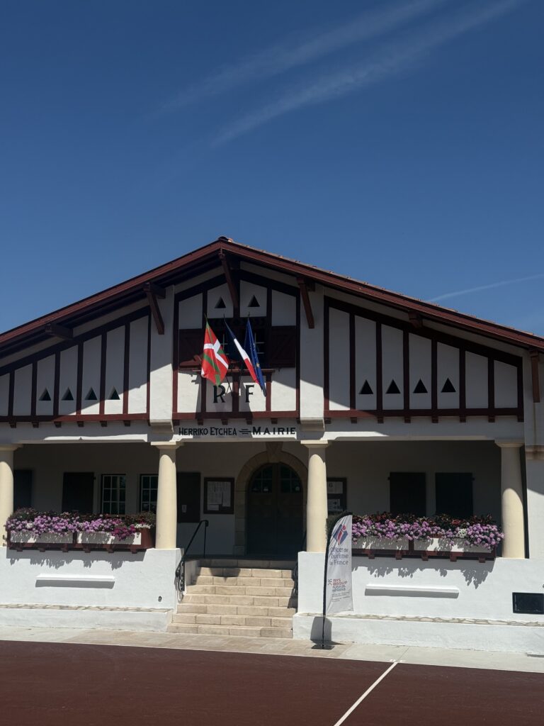 The fronton pelota wall in the centre of Guéthary, French Basque Country
