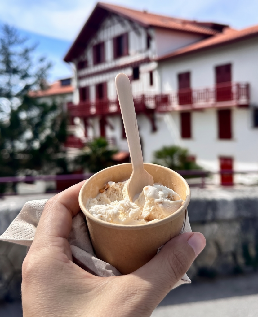 Ice cream by the beach at Gu&eacute;thary, French Basque Country
