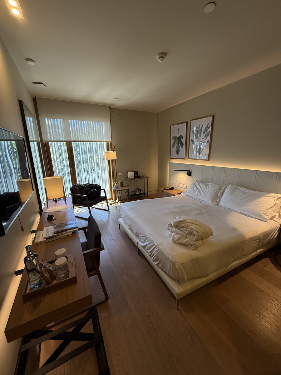 Double room at Arima Hotel & Spa in San Sebastián with natural wood and daylight